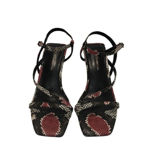 Y2K Snake square toe sandal by BCBG sz 7 - Picture 2 of 7